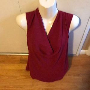 Theory burgundy draped cowl neck sleeveless top